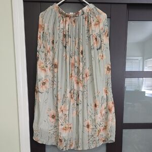 H&M Floral Maxi Skirt - Cream and Pink